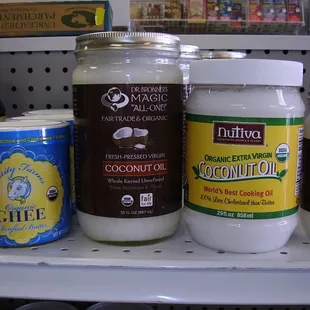 a variety of coconut oil