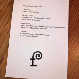 Vegetarian tasting menu