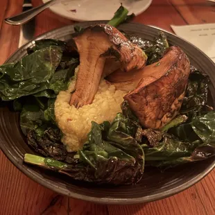 Matsutake mushroom on polenta