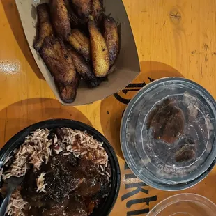 Jerk Chicken bowl with a side of plantains