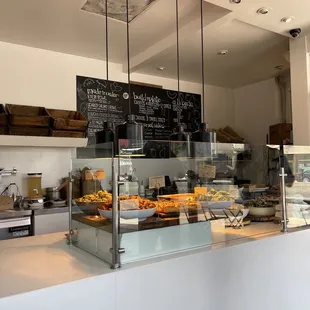 a view of a bakery counter