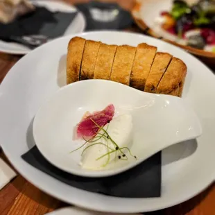 Whipped tallow and foccacia