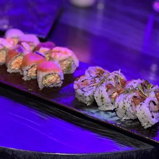 Rainbow Roll and Yellowtail Roll