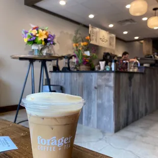 Iced oat milk latte