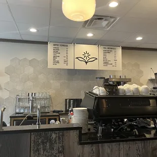 a coffee shop counter
