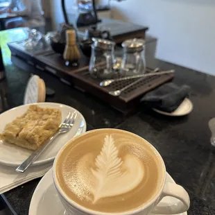 Apple shortbread and a mocha