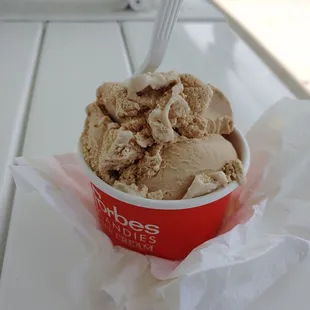 Small cup of coffee ice cream