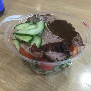 Medium salad bowl ($3.95) + meat serving ($3.95)