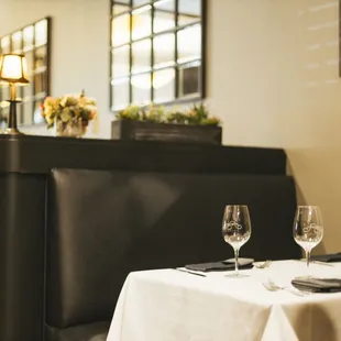 Booth table in the main dining room