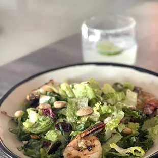 Kale salad with shrimp