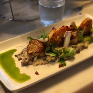 Scallops and shrimp with Truffle risotto.  I didn't taste this but they said it was fantastic.