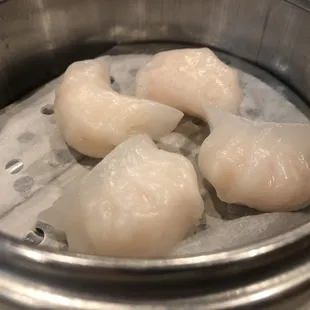 steamed dumplings in a steamer