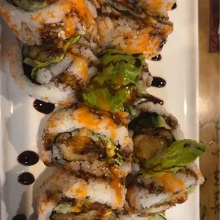 Sushi shrimp tempura