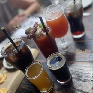 Beer, Bloody, Cheese and Crackers, good fountain Diet Coke