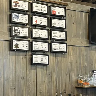 Beers on tap