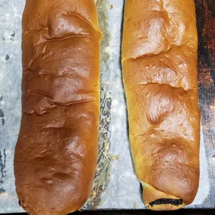 These are , on the right is a nut roll and the left a poppy seed roll