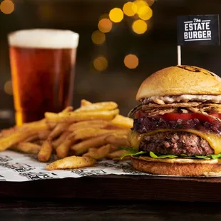 a burger and fries