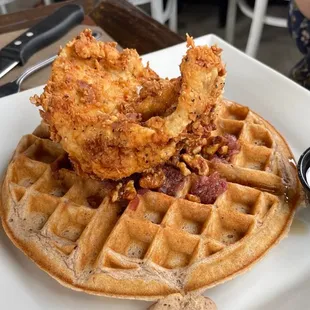 Chicken and waffles.