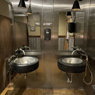 Very cool sinks in restroom