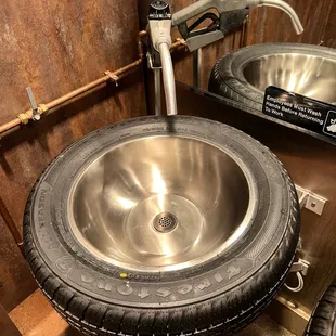 The sink in the bathroom, which was a little confusing at first.