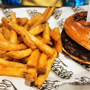 Burger and fries