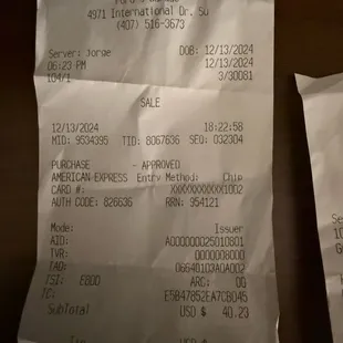 $40.23 charge on $28.50 bill.