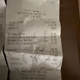 Original overcharge showing $9.30 service charge