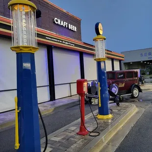 Outside. Very hard to find parking.