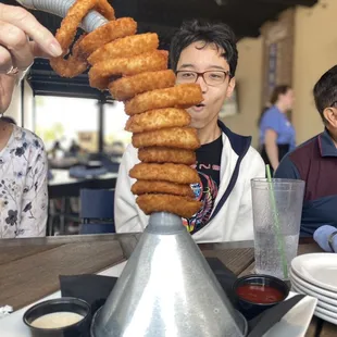 Giant Funnel Tower of Jumbo Piston Onion Rings