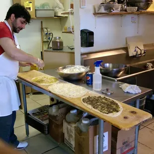 a man preparing food