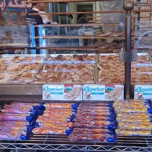 a display of baked goods