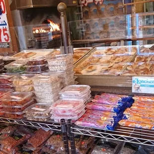 a display of baked goods