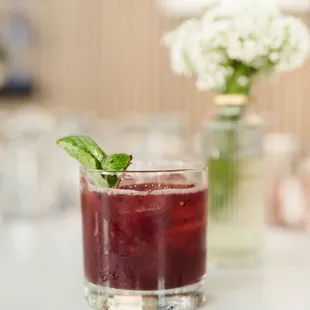 a drink in a glass