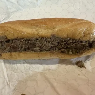 Regular Cheesesteak with provolone and Jalapeño's.