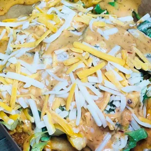 a close up of a dish of food