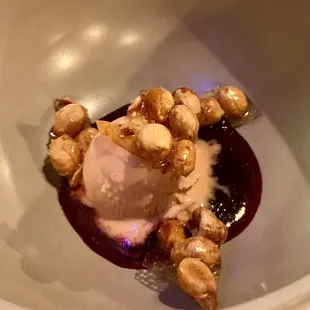 Nose to Tail Tasting Menu (foie gras mousse, cherry jam &amp; peanut glass)