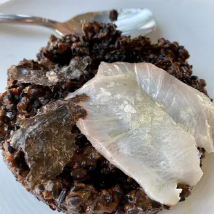 My favorite ! Black rice. That &quot;popped &quot; crunchy pieces of rice was so good. next time I&apos;ll ask for at two more sliver of fish