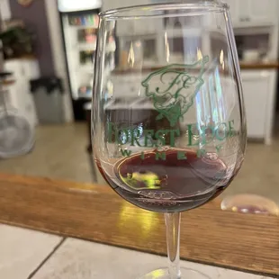 a glass of red wine