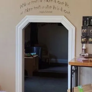 a view of the dining room