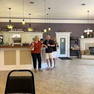 Enjoying the wine tasting