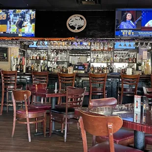 the bar and televisions