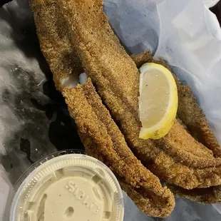 Fried Catfish Basket. Tiny pieces