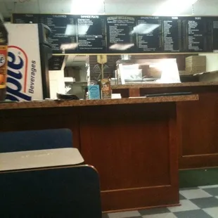 the counter and menus