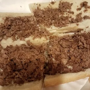 a cut in half sandwich