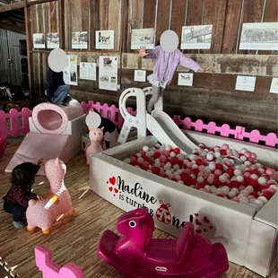 Soft play area for kids inside the barn event space