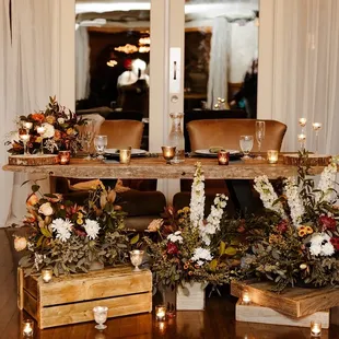 Reception sweetheart table