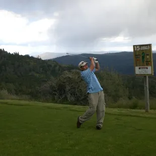 tee shot 3000 feet up on #15