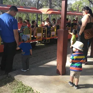 Waiting for the train to arrive!