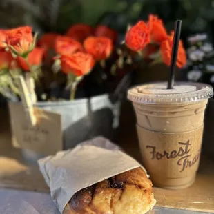 Cheese danish and iced latte