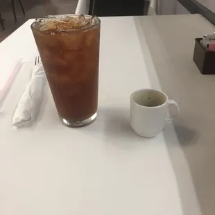 Peach tea and little appetizer